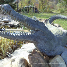 High quality large size bronze crocodile sculpture